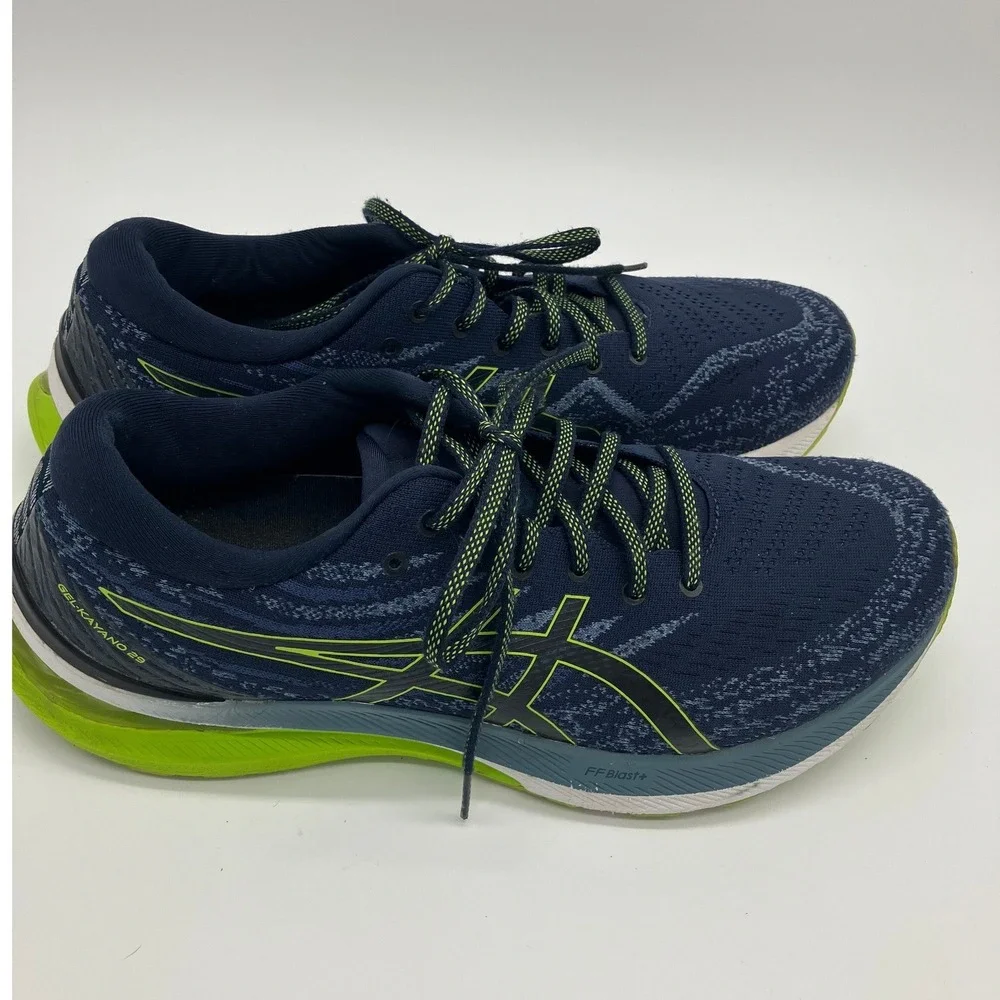 Asics Gel Kayano 29 Mens Running Shoes Size 11 Deep Ocean Lime Green 1011B440